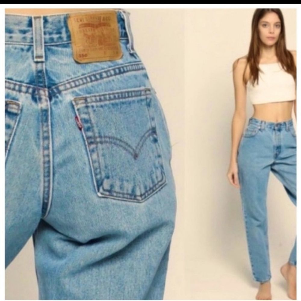 LEVI’S 550 vintage 2000 high waist relaxed fit tapered leg denim cotton jean 8